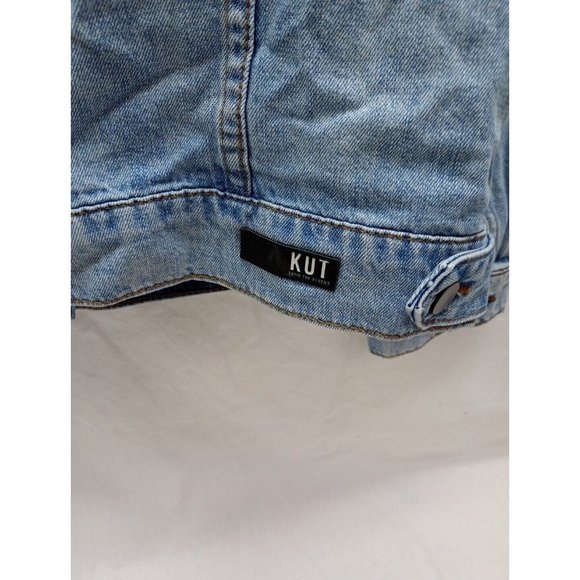 KUT From The Kloth AMELIA Distressed Denim Jean Jacket Size Medium - Picture 13 of 15